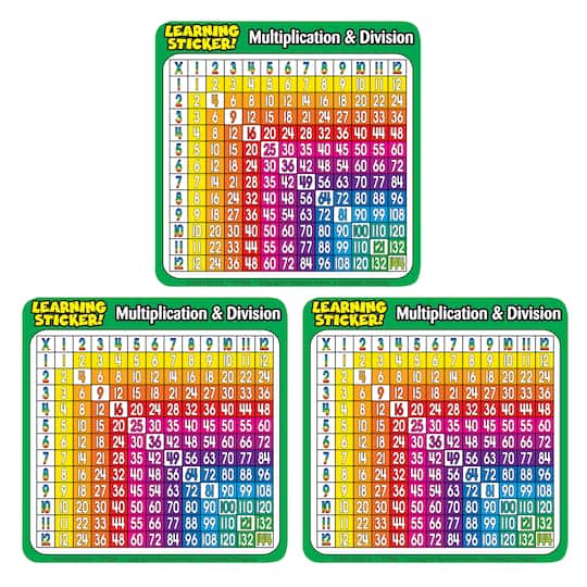 Scholastic® Teaching Resources Multiplication-Division Learning Stickers, 3 Packs of 20ct.